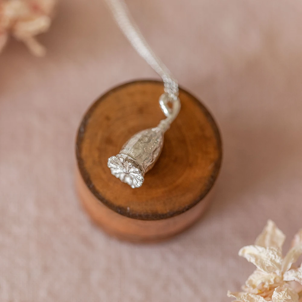 Norfolk Poppy Seed Head Necklace Handmade Jewellery Norfolk